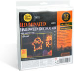 Globiz International Kft Halloween-i világító dekoráció - szellem - tapadókorongos - 12 LED - 20 x 18, 5 cm - 3 x AAA (56588A)