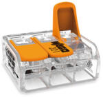 Wago 221-613 hármas sodrott vezeték összekötő, átlátszó 6mm2 (221-613)