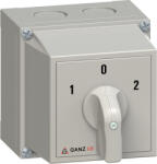 Ganz Ganz átkapcsoló 0 állással, tokozott kézikapcsoló 20A, 1-0-2 felirat, IP65, 4P (KKM0-20-6432) (3AC6432XB00S40)