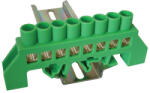 Tracon Szigetelt földelősín (N/PE), zöld 230/400V, 100A, 8×12mm, 8P, IP20 NPE-G8-8 (NPE-G8-8)
