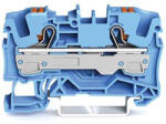 Wago 2 vezetékes átmenő sorkapocs nyomógombbal 6 mm2, kék (2206-1204) (2206-1204)