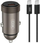 XO autós töltő CC70 PD 30W 1x USB-C fekete + kábel USB-C - USB-C