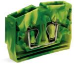 Wago 2 vezetékes, záró sorkapocs nyomógombok nélkül rögzítőperemmel, zöld-sárga (264-307) (264-307)