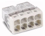 Wago Compact vezeték összekötő 8x0, 5-2, 5 mm2 tömör vezetékhez, átlátszó házban, világosszürke fedéllel 2273-208 (2273-208) - lumenet