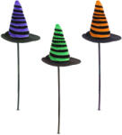Globiz International Kft Halloween-i dekoráció szett - boszorkánykalap - leszúrható - 20 x 7 cm - 3 db / csomag (56593)