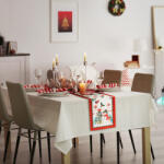  Karácsonyi dekoráció - asztalterítő futó - manós - 183 x 33 cm (59732B)