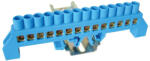 Tracon szigetelt földelősín (N/PE), kék 230/400V, 100A, 8×12mm, 14P, IP20 NPE-B8--14 (NPE-B8-14)