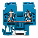 Wago 870-914 2 vezetékes átmenő sorkapocs, 2, 5 mm2, CAGE CLAMP, Ex i, oldalsó/középső jelölés, DIN-15 sínre, kék (870-914)