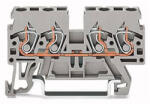 Wago 870-833 4 vezetékes átmenő sorkapocs, 2, 5 mm2, oldalsó és középső jelölés, DIN 35 x 15 és DIN 35 x 7, 5 sínhez, CAGE CLAMP®, piros (870-833)
