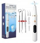 NewEvo Fogtisztító készülék, fogkőeltávolító eszköz, NewEvo, 3 program, automatikus LED világítás, rozsdamentes acél, újratölthető USB, 2 fúvóka mellékelve, vízálló, fehér (NE-JYQ-001)