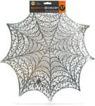 Globiz International Kft Halloween-i dekoráció - pókháló alátét - ezüst - Ø37 cm - műanyag (56576)