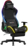 Huzaro Gamer szék, Force lábtartóval fekete RGB (HZ-FORCE-5-7-RGB)