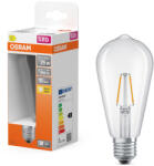 OSRAM E27 LED Edison filament, 1, 8W, 250 lm, 2700 K, melegfehér, áttetsző üveg-25 W izzó helyett - Star Classic filament (4099854467530)