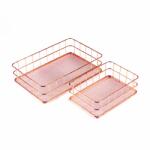 IRIS KT-212 2 db-os fémrácsos tárolókosár szett (17.5cmx12cmx6cm, 24cmx16cmx6cm) (KT-212) - emag