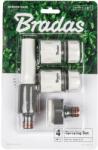 Bradas Set 4-elementes fúvókával és csatlakozókkal 3/4"-es tömlőhöz, BRADAS, szürke-fehér