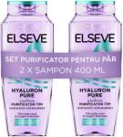 L'Oréal hajápoló szett: 2x Elseve Hyaluron Pure tisztító sampon zsíros fejbőrre és hajtövekre, valamint dehidratált hajhosszra, 400 ml