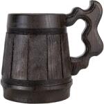  Kézzel készített 0, 3 literes sötét színű fa korsó rozsdamentes acél belsővel (0062)