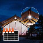 Breckner Germany Sistem pentru iluminat cu becuri 4x16 LED-uri, panou solar 5V/10W si telecomanda Breckner Germany (BK69216)