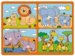 Woodyland Puzzle din lemn pentru copii Woody cu manere - Animale din Africa (91914) Puzzle
