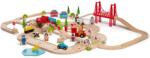 Bigjigs Toys Set de joaca din lemn Bigjigs - Cu strazi si cai ferate (BJT021) Figurina