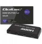 Qoltec HDMI elosztó, 2xHDMI, 4Kx2K, 6Gb/s, 60Hz (51797)