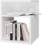 Topeshop Fehér éjjeliszekrény polcokkal finom hálószoba elegancia (M-MP-SN-TIN-TINI-ART)