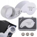 Verk Group Ékszertartó zseb nagyító összecsukható 2 led 40x