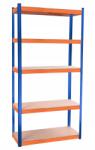 AGA Fém polc 180x90x40 cm 5 polc Kék/Narancs (MR4600-Blue&Orange)