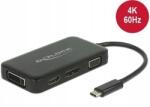 Delock Usb-c adapter Vga/hdmi/dvi/displayport fekete (63929)