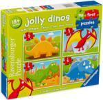 Ravensburger Puzzle Ravensburger 4 în 1 - Dinozauri fericiti (07289) Puzzle