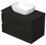 SAT Fürdőszobaszekrény fedőlemezzel SAT Cube Way 80x47, 5x46 cm barna matt CUBE3D46802ZHKD (CUBE3D46802ZHKD)