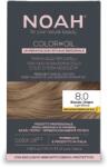 NOAH Vopsea de par permanenta fara amoniac, 8.0 Light Blond, Color in Oil, 135 ml, Noah
