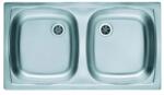 Alveus Kétmedencés mosogató, szatén, süllyesztett, inox (Basic 160)