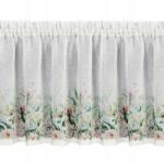 Eurofirany Függöny kész irigység Eszter 150x60 fehér zöld rózsaszín levelek virágok (468476)