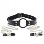 Toyz4lovers Szájpeck "Toyz4Lovers" gyűrűvel és mellbimbó bilincsekkel, fekete (2139)