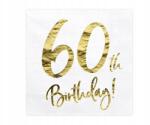 PartyDeco Szalvéta Happy 60 Birthday 20 db-os Születésnapi Hatvanas party
