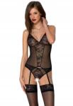 Passion Fűző erotikus fehérnemű Ursula Corset fekete L/XL Passion (5908305963899)