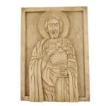  Дърворезбована икона на Свети Мина (5439)