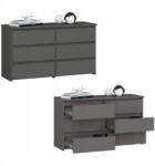 AKORD CL100 komód, 6 fiókos, grafit (KOMMCL1006SZGRAPHPK)