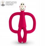 Matchstick Monkey szenzoros szilikon rágóka fogkefével Piros (MMR)