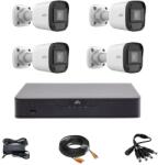 Uniview Kit de supraveghere Uniview cu 4 camere 5 Megapixeli, Infrarosu 20M, DVR Hibrid cu 4 canale 5MP, accesorii (37460-)