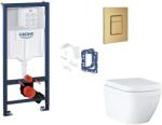 GROHE Rapid SL - Készlet fali beépítéshez, WC, SoftClose ülőke, Skate Cosmopolitan gombok és bedobható tabletta készlet, Triple Vortex, csiszolt Cool Sunrise SANI11BB4156 (SANI11BB4156)