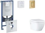 GROHE Rapid SLX - Készlet fali beépítéshez, WC, SoftClose ülőkével és Skate Cosmopolitan gombbal, csiszolt Cool Sunrise SANI11BB4111 (SANI11BB4111)