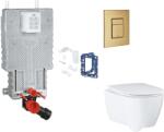 GROHE Uniset - Készlet fali beépítéshez, WC, SoftClose ülőke, Skate Cosmopolitan gombok és bedobható tabletta készlet, csiszolt Cool Sunrise SANI15BB4130 (SANI15BB4130)