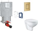 GROHE Uniset - Készlet fali beépítéshez, WC, SoftClose ülőke, Skate Cosmopolitan gombok és bedobható tabletta készlet, csiszolt Cool Sunrise SANI15BB4121 (SANI15BB4121)