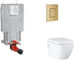 GROHE Uniset - Készlet fali beépítéshez, WC, SoftClose ülőkével és Skate Cosmopolitan gombbal, csiszolt Cool Sunrise SANI15BB4111 (SANI15BB4111)