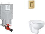 GROHE Uniset - Készlet fali beépítéshez, WC, SoftClose ülőkével és Skate Cosmopolitan gombbal, csiszolt Cool Sunrise SANI15BB4101 (SANI15BB4101)