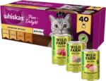 Whiskas WHISKAS Adult tasak 40 x 85 g Baromfi darabok - nedves eledel felnőtt macskáknak zselében (darabok: csirke, pulyka, baromfi, kacsa) + WILD FARM Premium Grain Free 3x400g mix