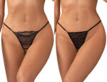 Obsessive Bianca 2-pack Crotchless Thong Black XXL/3XL