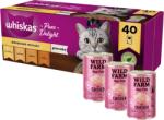 Whiskas WHISKAS Adult tasak 40 x 85 g Poultry Pieces - nedves eledel felnőtt macskáknak zselében (darabok: csirke, pulyka, baromfi, kacsa) + WILD FARM Pate csirkével 3x400g - gluténmentes macskatáp